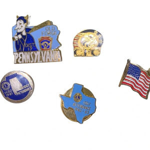 Lot of Lions Club CFC and Flag Pin Gold Tone